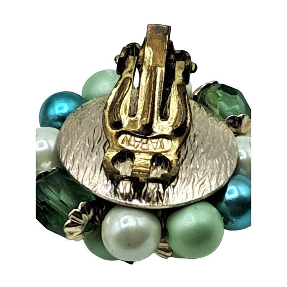 Vintage Foil Art Glass Beaded Necklace Earrings Japan Multi-Strand Set Signed Vi - Picture 9 of 12